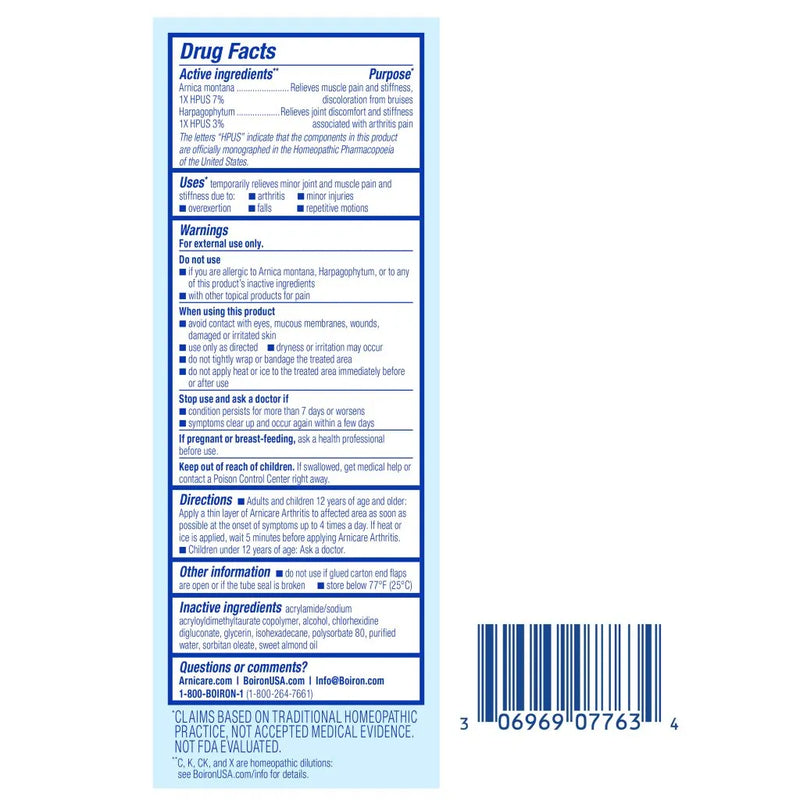 Arnicare Arthritis Cream 2.5 oz (70 g) by Boiron