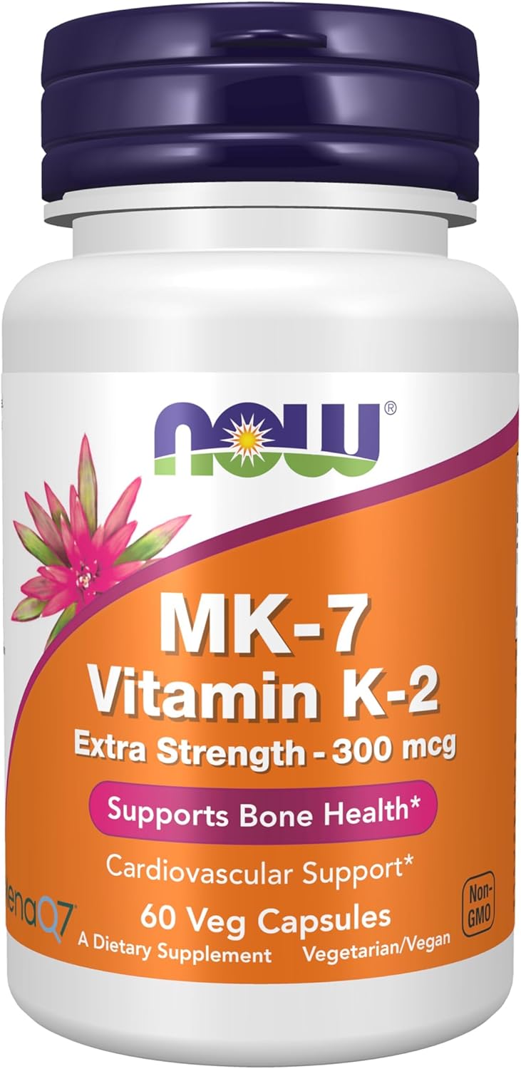 MK-7 Vitamin K-2, Extra Strength, 300 mcg, 60 Veg Capsules, by NOW