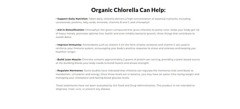 ORGANIC CHLORELLA POWDER 2.1 OZ