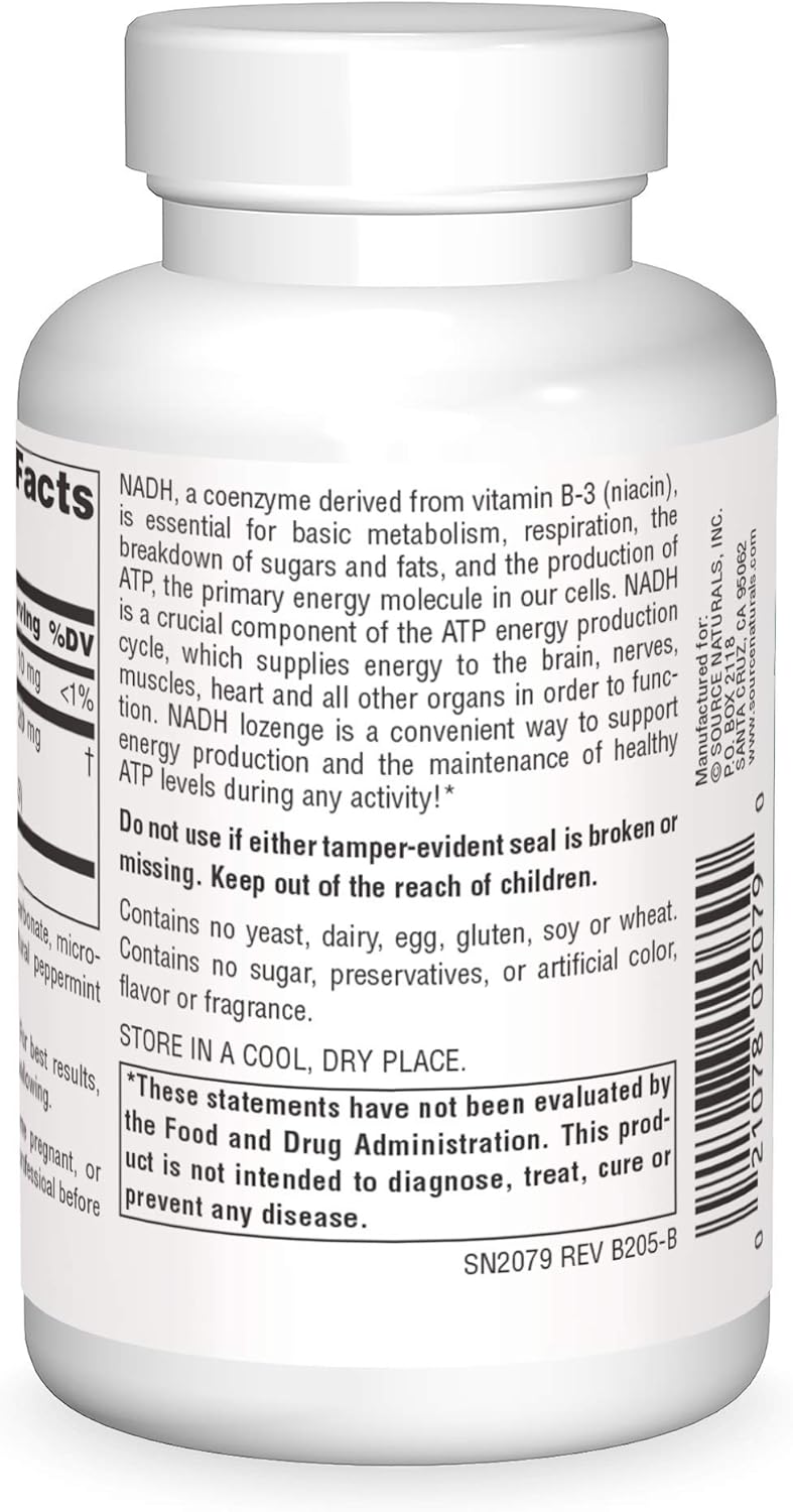 NADH 10 mg 20 Tabs by Source Naturals