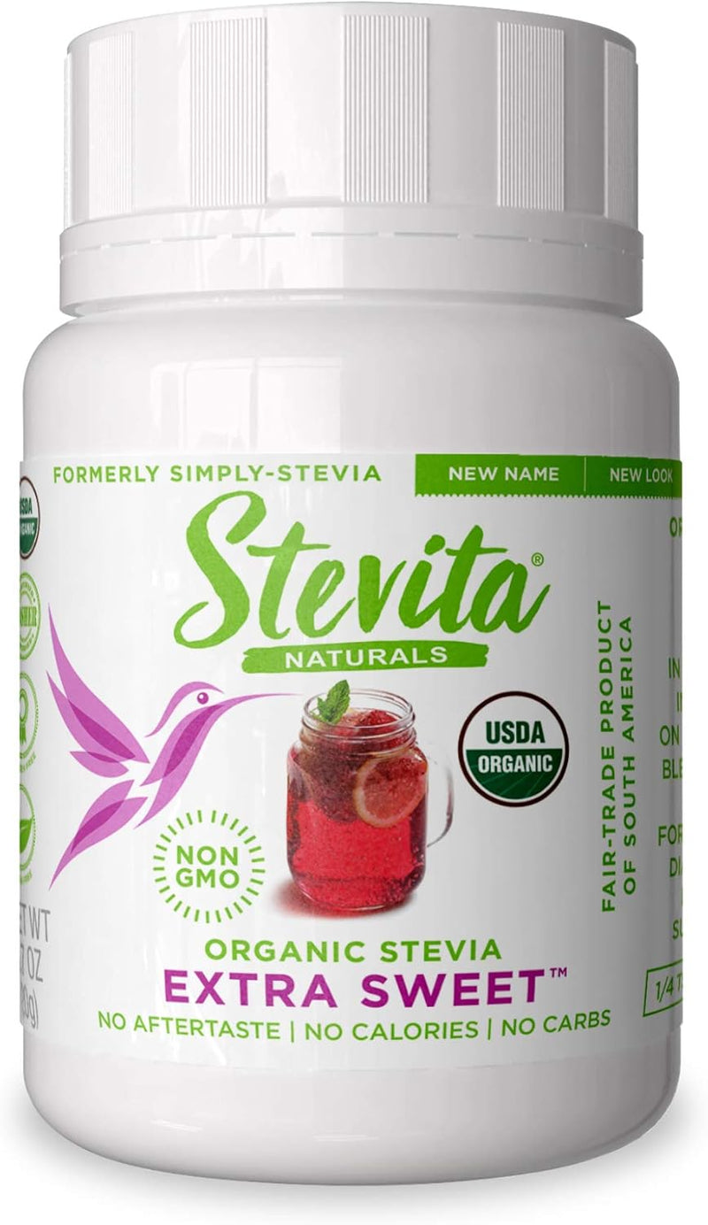 Extra Sweet Organic Stevia Jar - 0.7 oz (20 Grams) by Stevita Naturals