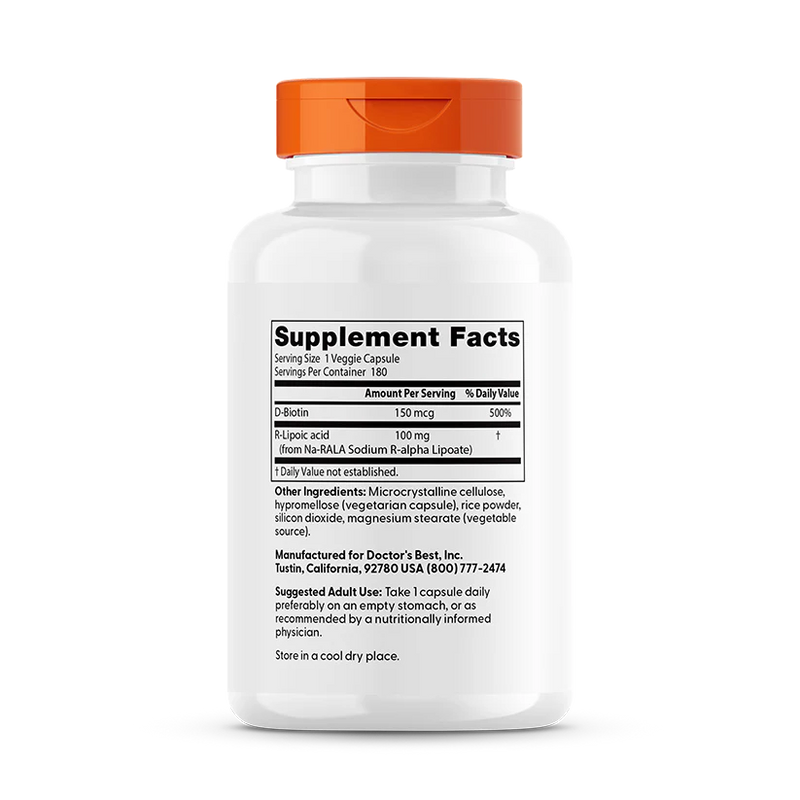 Stabilized R-Lipoic Acid 100 mg 180 Veggie Caps