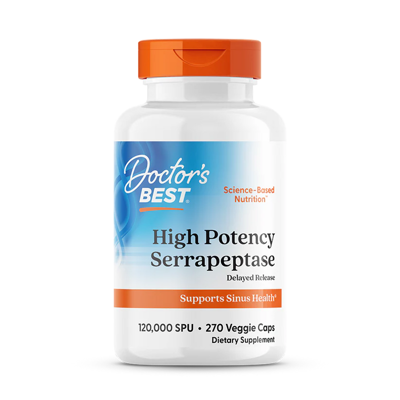 High Potency Serrapeptase 120,000 SPU 270 Veggie Caps