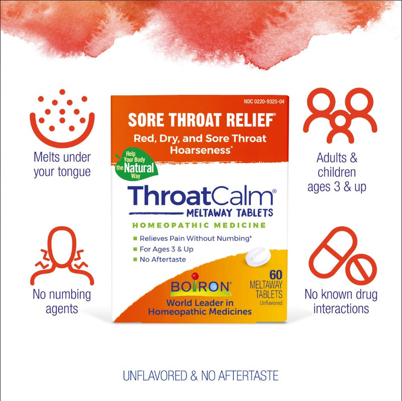 Throat Calm, 60 Quick-Dissolving Tablets, by Boiron