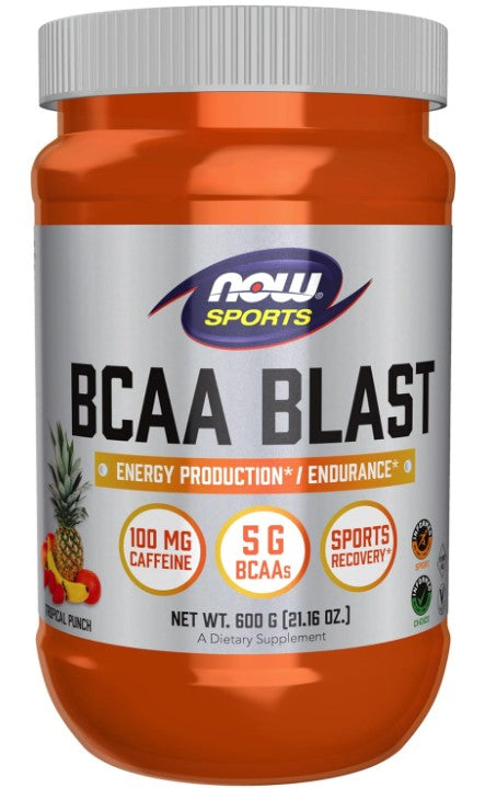 BCAA Blast Powder, Tropical Punch Flavor - 600 g (21.16 oz), by Now Sports