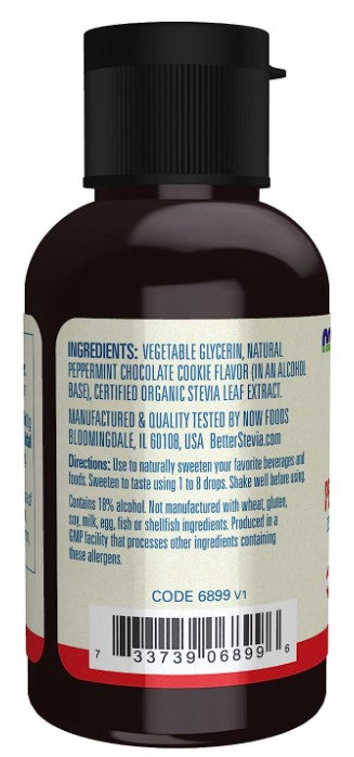 Better Stevia, Zero-Calorie Liquid Sweetener, Peppermint Cookie, 2 fl oz (59 mL), by Now Foods