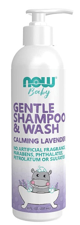 Gentle Baby Shampoo & Wash, Calming Lavender 8 fl oz (237 mL), by Now Baby