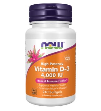 Vitamin D-3 4000 IU - 240 Softgels by NOW