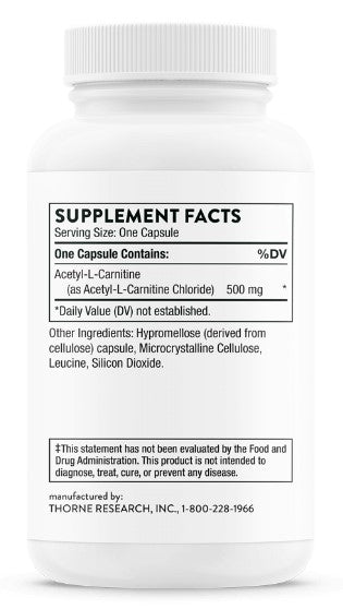 Acetyl-L-Carnitine 500 mg, 60 Capsules, by Thorne