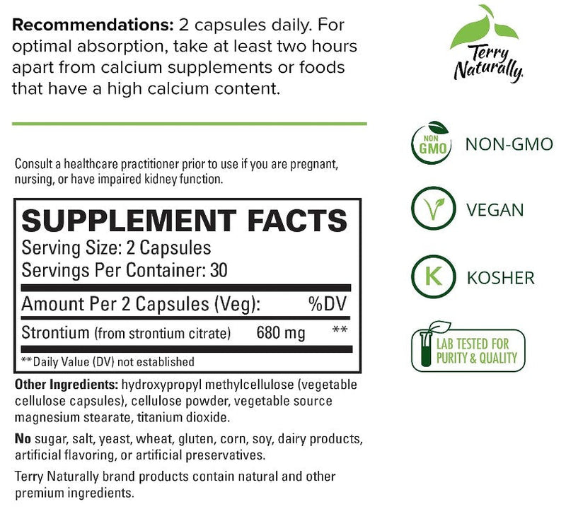 Terry Naturally Strontium 60 Capsules