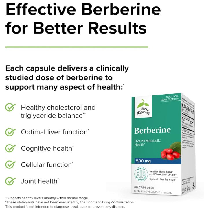 Terry Naturally Berberine, 60 Capsules, by Europharma