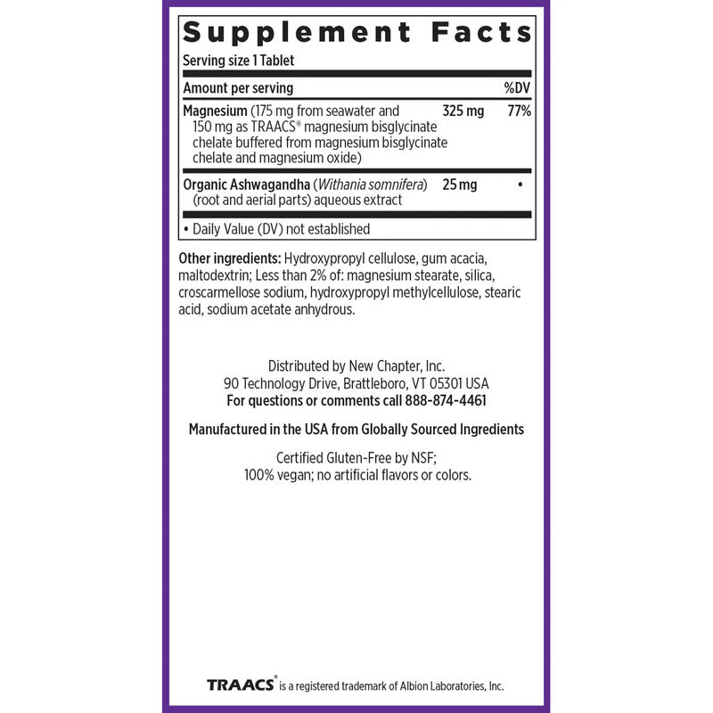 Magnesium + Ashwagandha 60 Tablets by New Chapter
