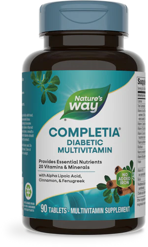 Completia Diabetic Multi-Vitamin Iron Free 90 Tablets by Nature&