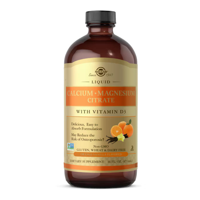 Liquid Calcium Magnesium Citrate with Vitamin D3 Natural Orange Vanilla 16 fl oz 473 ml