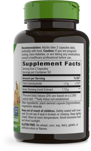 Asian Ginseng, 560 mg, 100 Vegan Capsules by Nature&