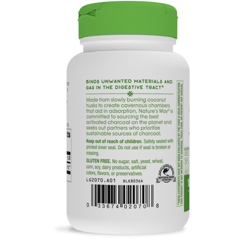 Charcoal Activated 280 mg 100 Capsules by Nature&