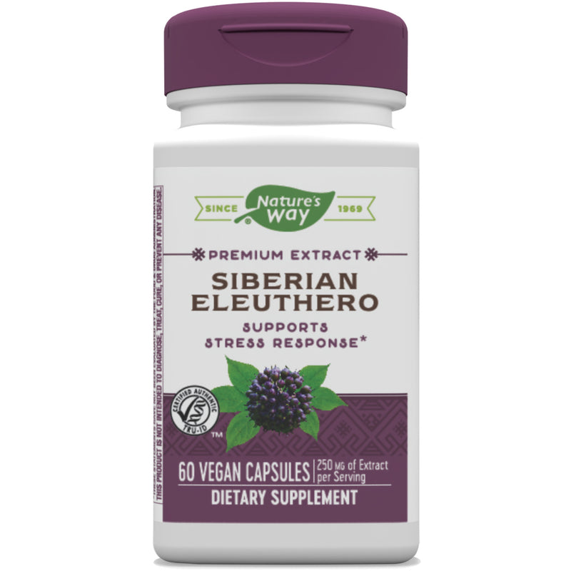 Siberian Eleuthero Standardized 60 Veg Capsules by Nature&