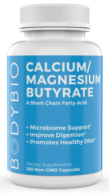 Calcium/Magnesium Butyrate, 100 Non-GMO Capsules by BodyBio