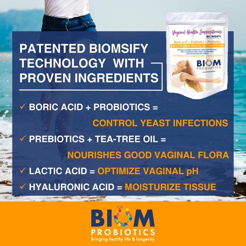 Boric Acid+Probiotics+ Prebiotics 10 Suppositories