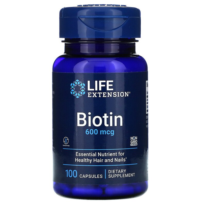 Biotin 600 mcg 100 Capsules