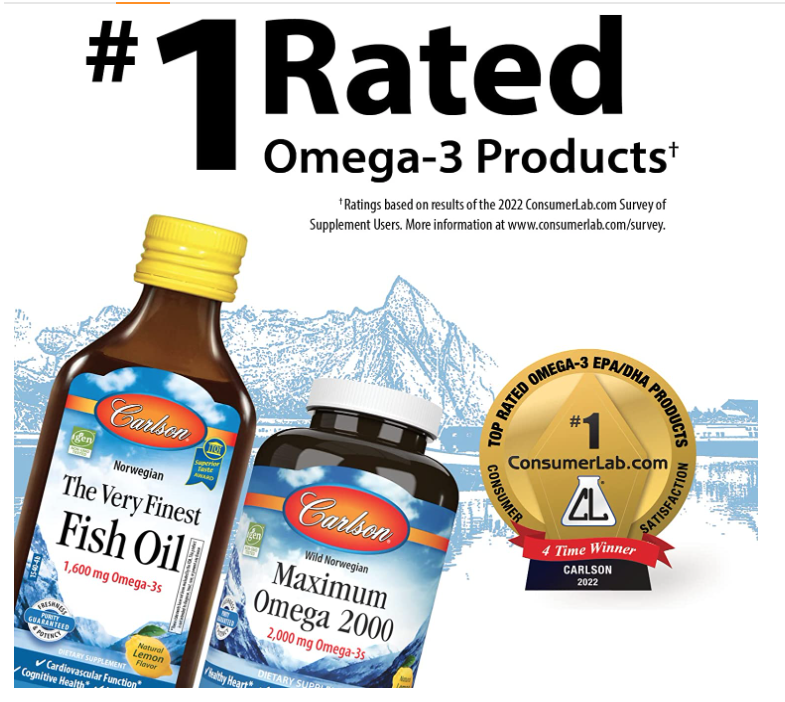 The Very Finest Fish Oil, Orange, 1600 mg Omega-3s, 6.7 fl oz (200 mL), by Carlson