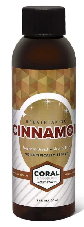 Coral Nano Silver Mouthwash Cinnamon (3.4 oz)