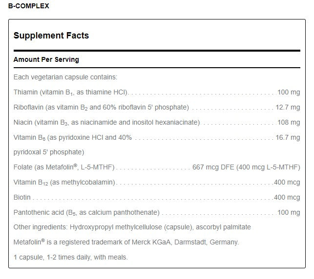 B-Complex 60 Vegetarian Capsules