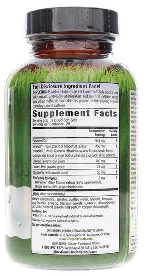 Stored-Fat Belly Burner by irwin naturals 60 Liquid Soft-Gels