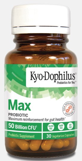 Kyo-Dophilus Max Probiotics 50 Billion CFU, 30 Vegetarian Capsules, by Kyolic