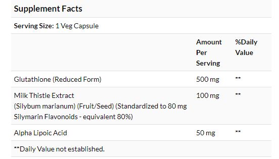 Glutathione 500 mg 120 Veg Capsules by NOW