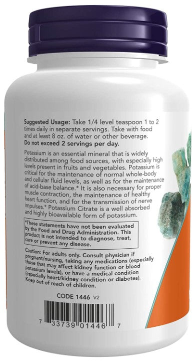 Potassium Citrate Pure Powder, 12 oz. (340g), by NOW