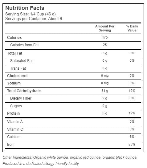 Organic Tri-Color Quinoa 14 oz (397 g)