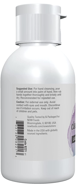 Hand Cleansing Gel, Lavender + Tea Tree, 2 fl oz. (59 ml), by NOW Foods