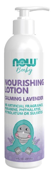 Nourishing Baby Lotion, Calming Lavender, 8 fl oz (237 mL), by NOW Baby