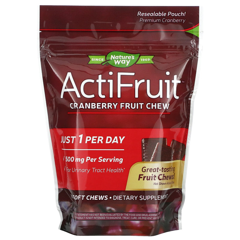 ActiFruit, Cranberry Fruit Chew, 500 mg, 20 Soft Chews by Nature&