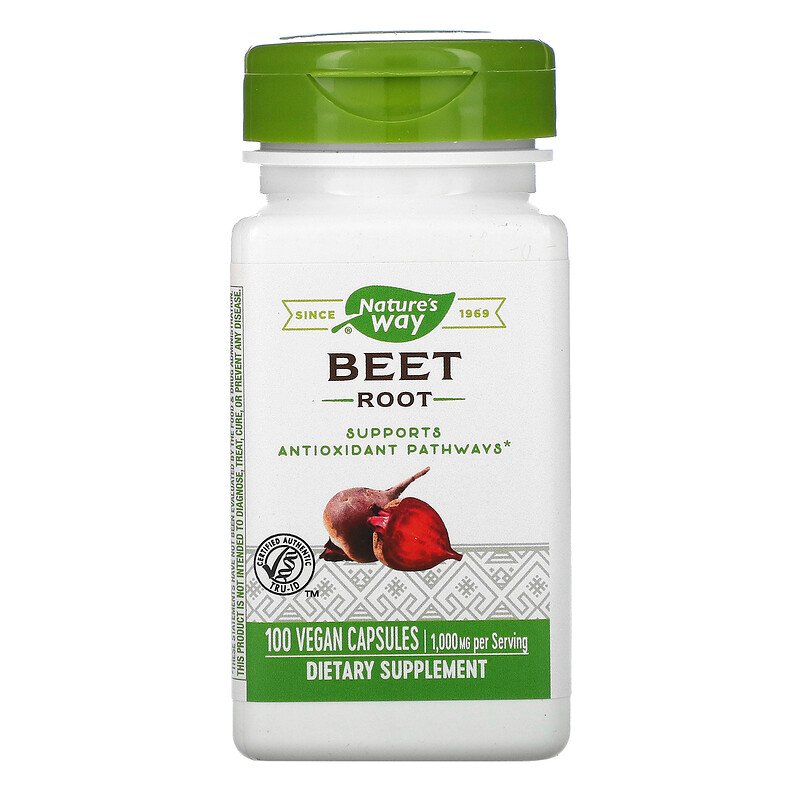 Beet Root 1000 mg 100 Vegetarian Capsules by Nature&