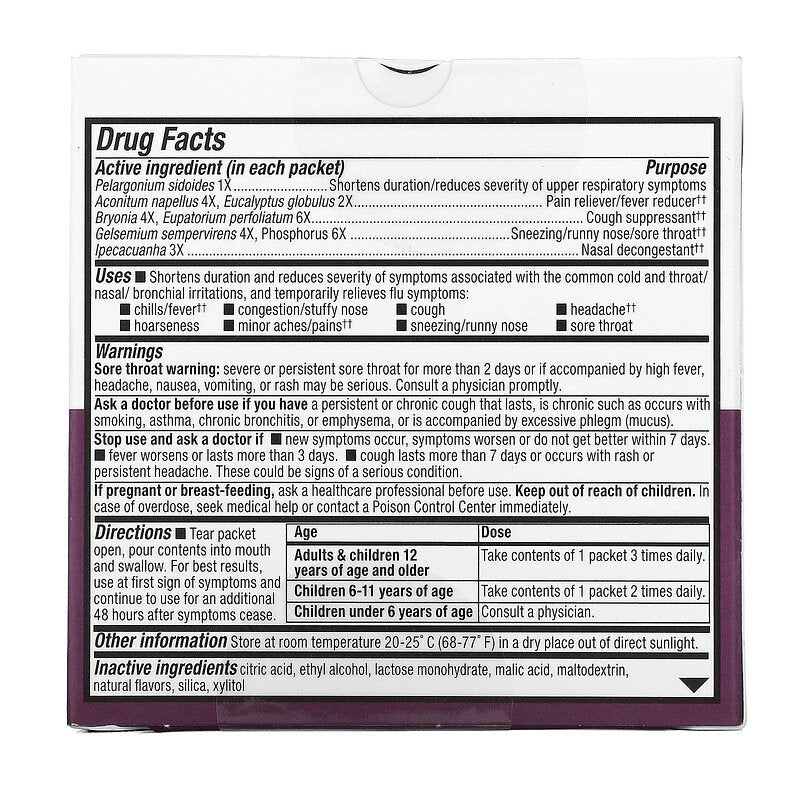 Umcka FastActives Cold+Flu Relief Berry Flavor 10 Packets by Nature&