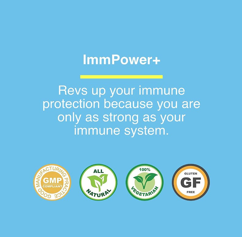 ImmPower+, AHCC® Plus FWGE-SC®, 550 mg 60 Veg Capsules, by American BioSciences