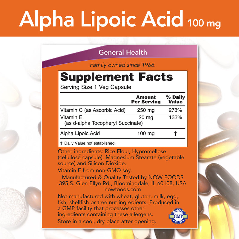 Alpha Lipoic Acid 100 mg 60 Veg Capsules