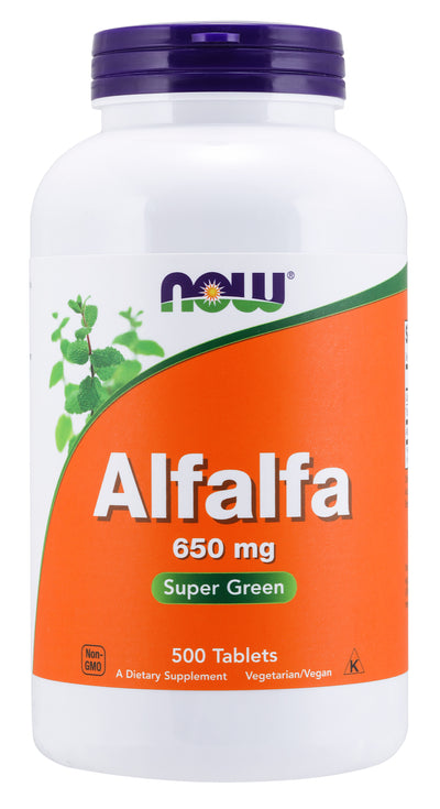 Alfalfa 650 mg 500 Tablets | By Now Foods - Best Price