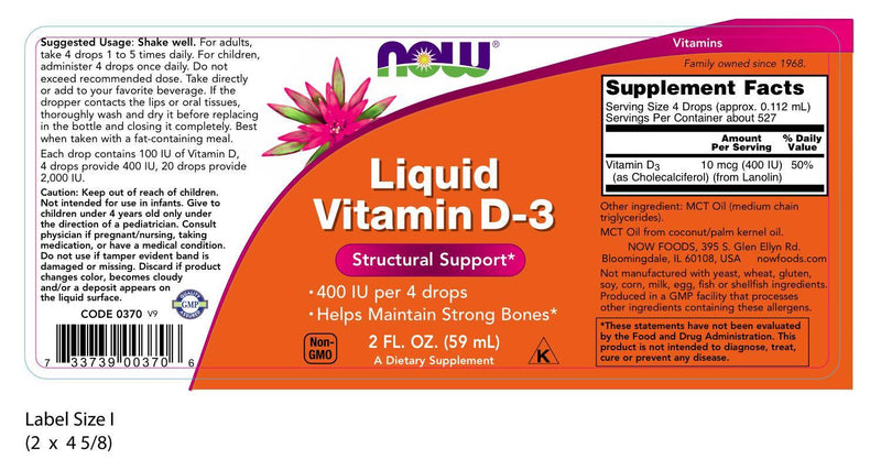 Liquid Vitamin D-3 2 fl oz (60 ml)