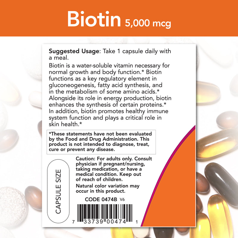 Biotin 5,000 mcg 120 Veg Capsules