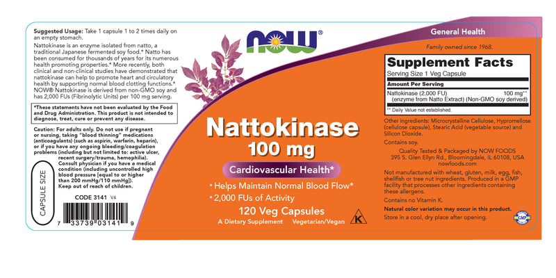 Nattokinase 100 mg 120 Veg Capsules