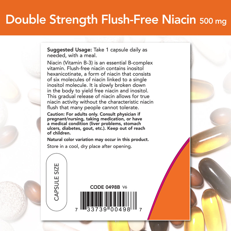 Double Strength Flush-Free Niacin 500 mg 90 Veg Capsules