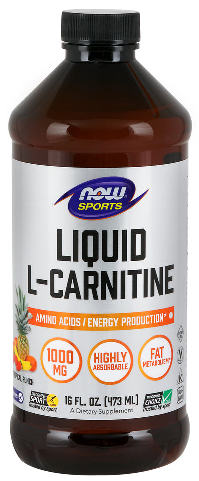 L-Carnitine Liquid Tropical Punch Flavor 1000 mg 16 fl oz (473 ml) | By Now Foods - Best Price