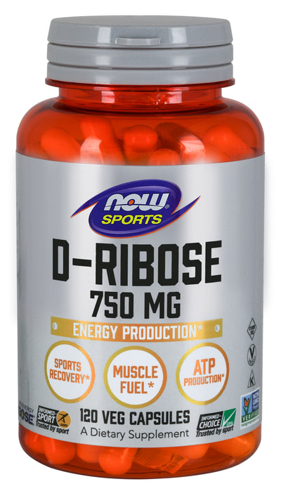 Now Sports, D-Ribose 750 mg 120 Veg Capsules